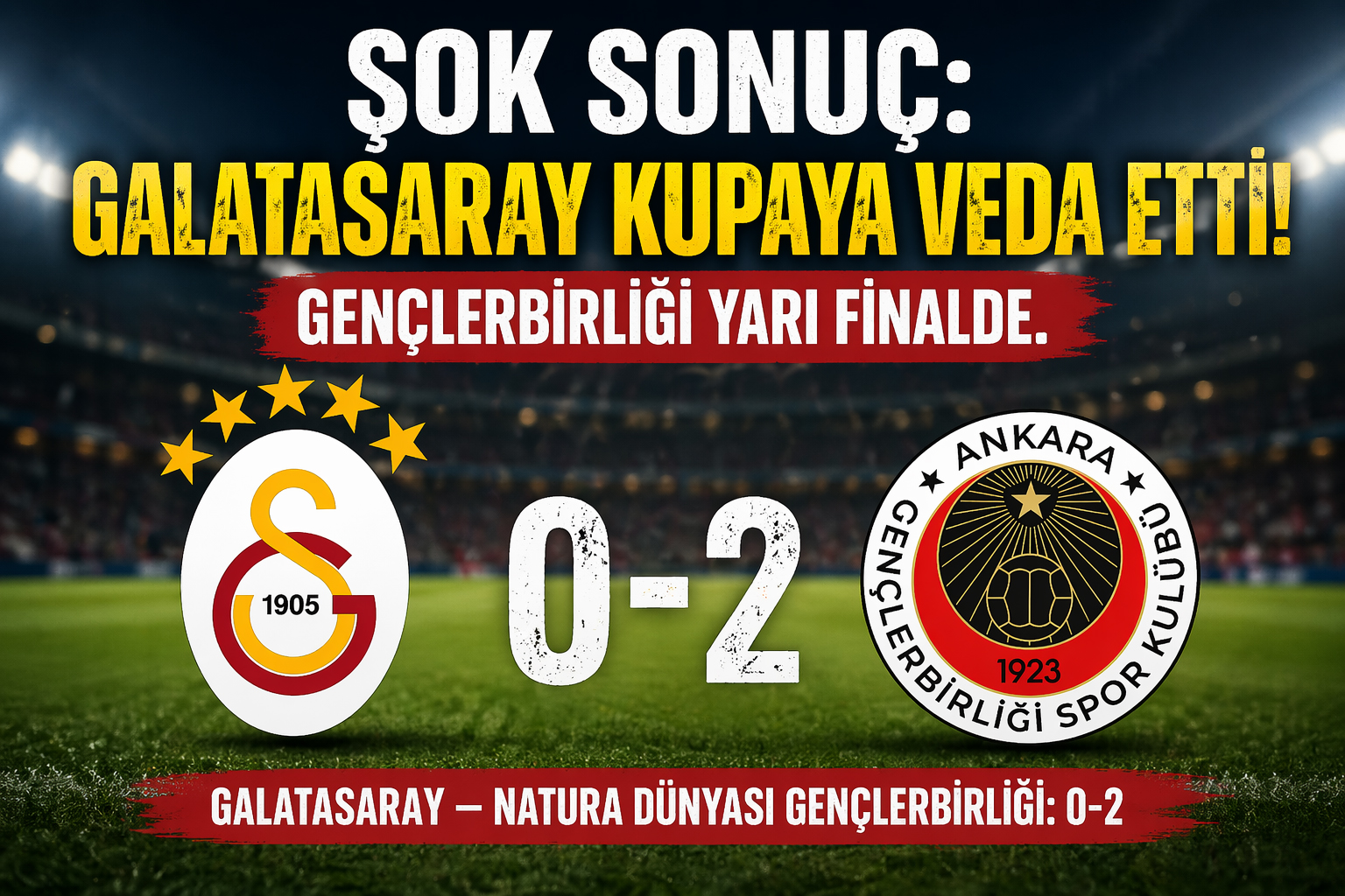 Şok Sonuç: Galatasaray Kupaya Veda Etti! Gençlerbirliği Yarı Finalde